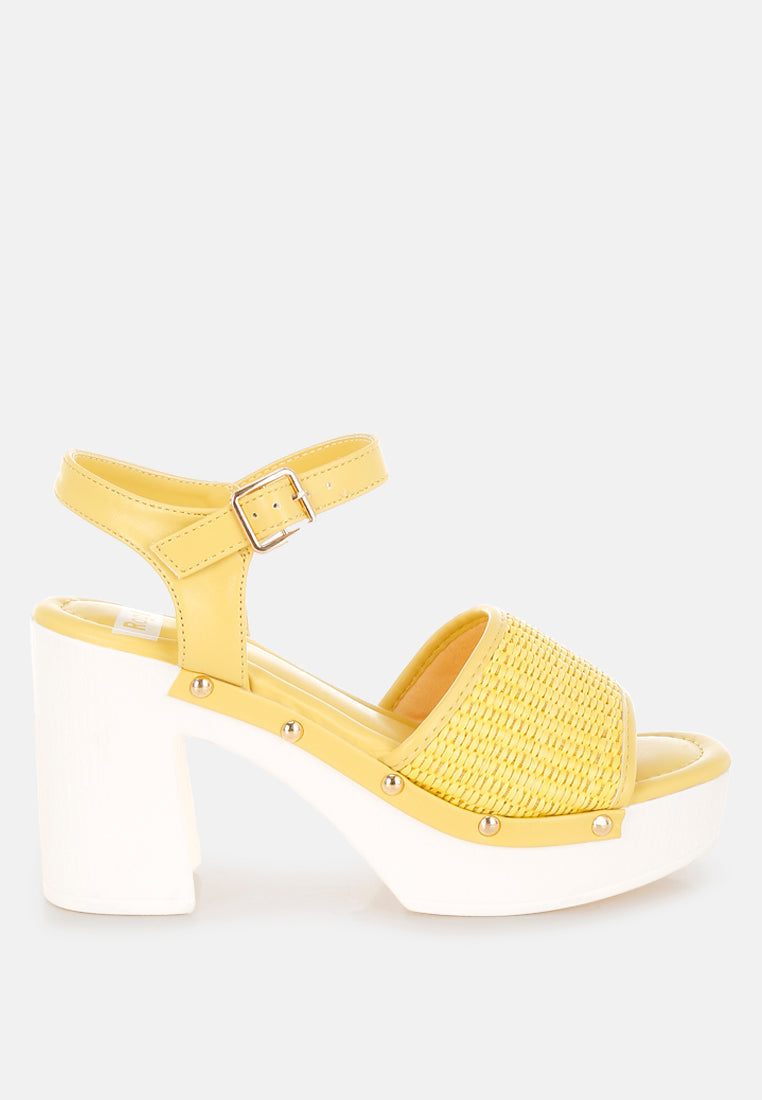 Mazaro Raffia Chunky Sandals-5