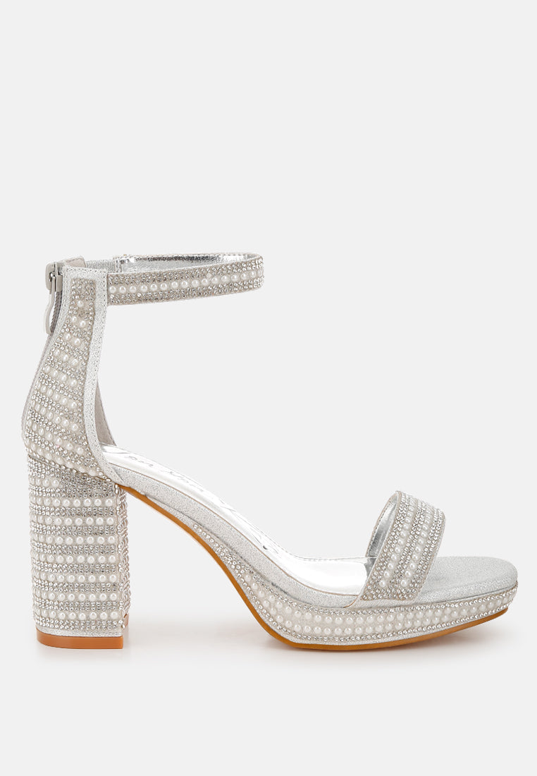 Mejuri Rhinestones And Pearl Embellished Sandals-0