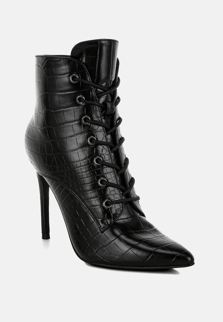 Mesta Croco Textured Stiletto Boots-1