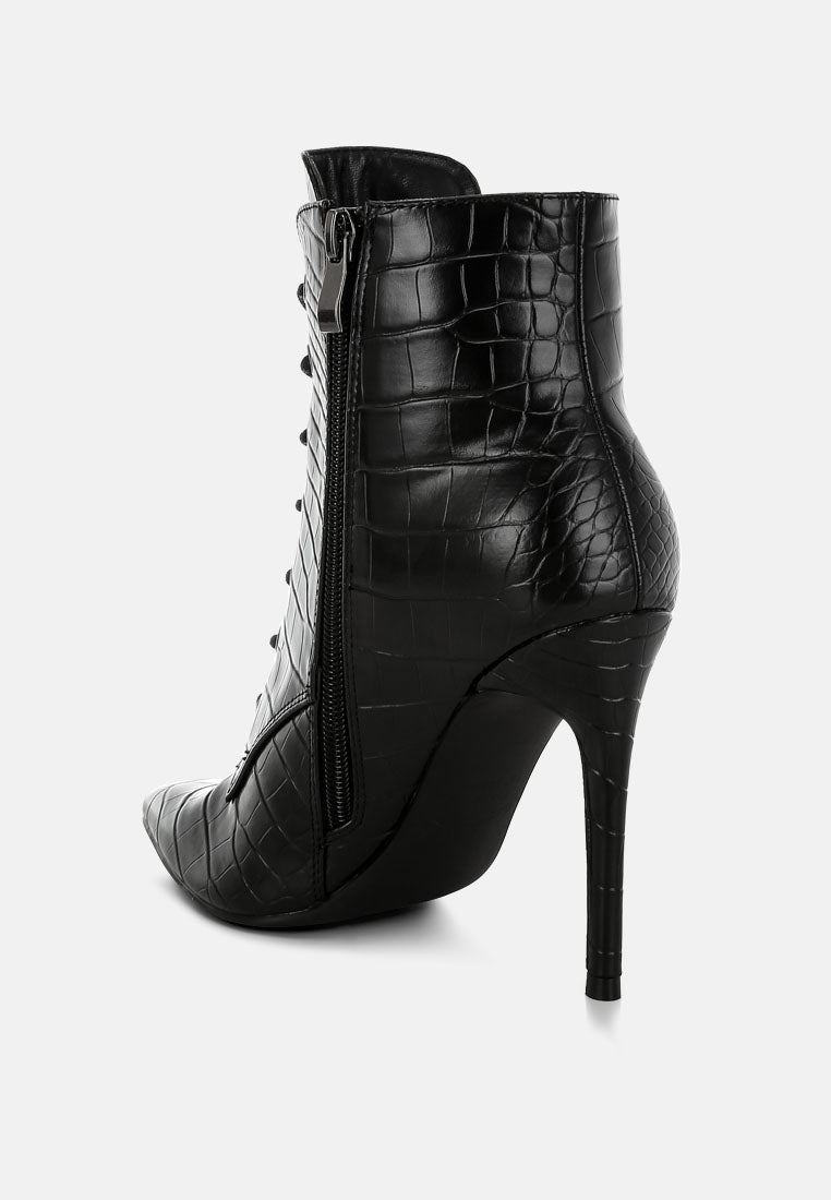 Mesta Croco Textured Stiletto Boots-2