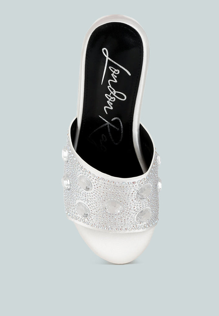 Meta Charts Diamante &amp; Rhinestone Flatform Sandals-3