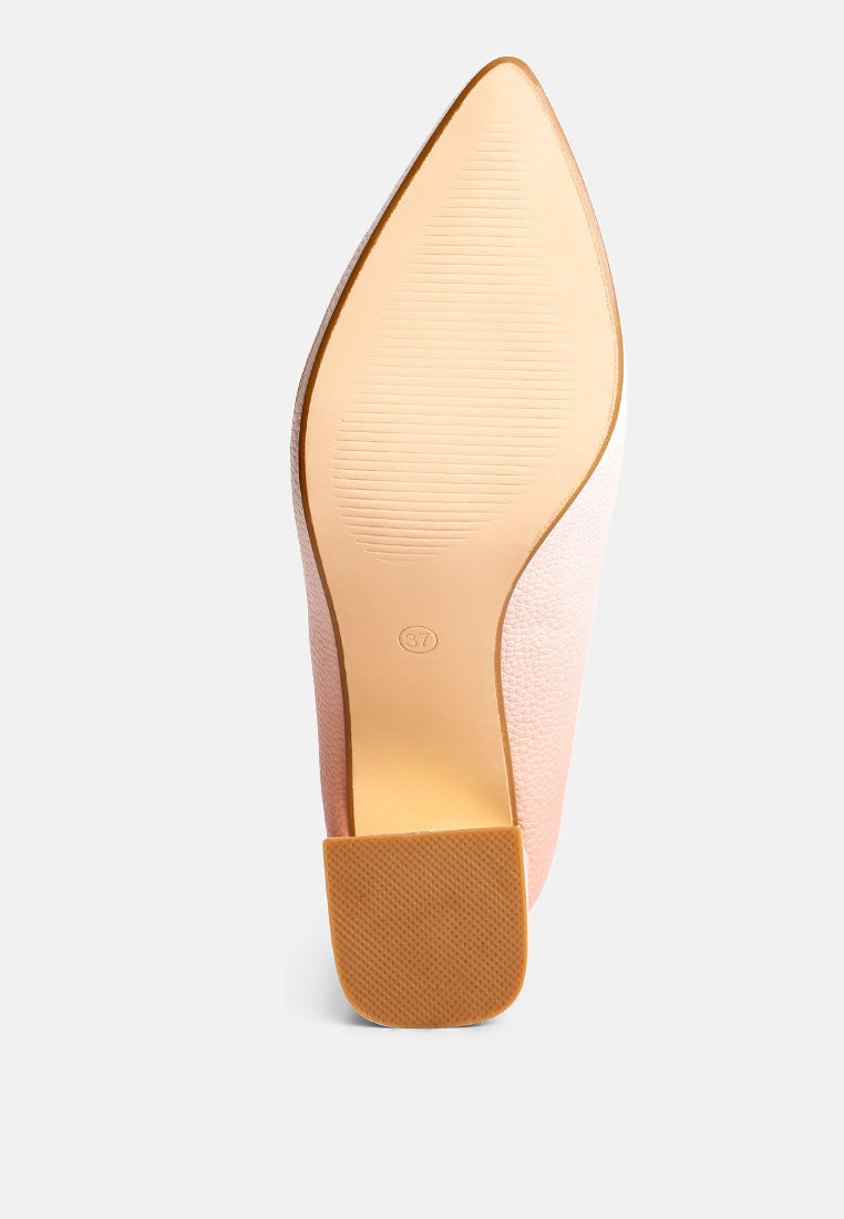 Harlow Metallic Accent Block Heel Pumps-4