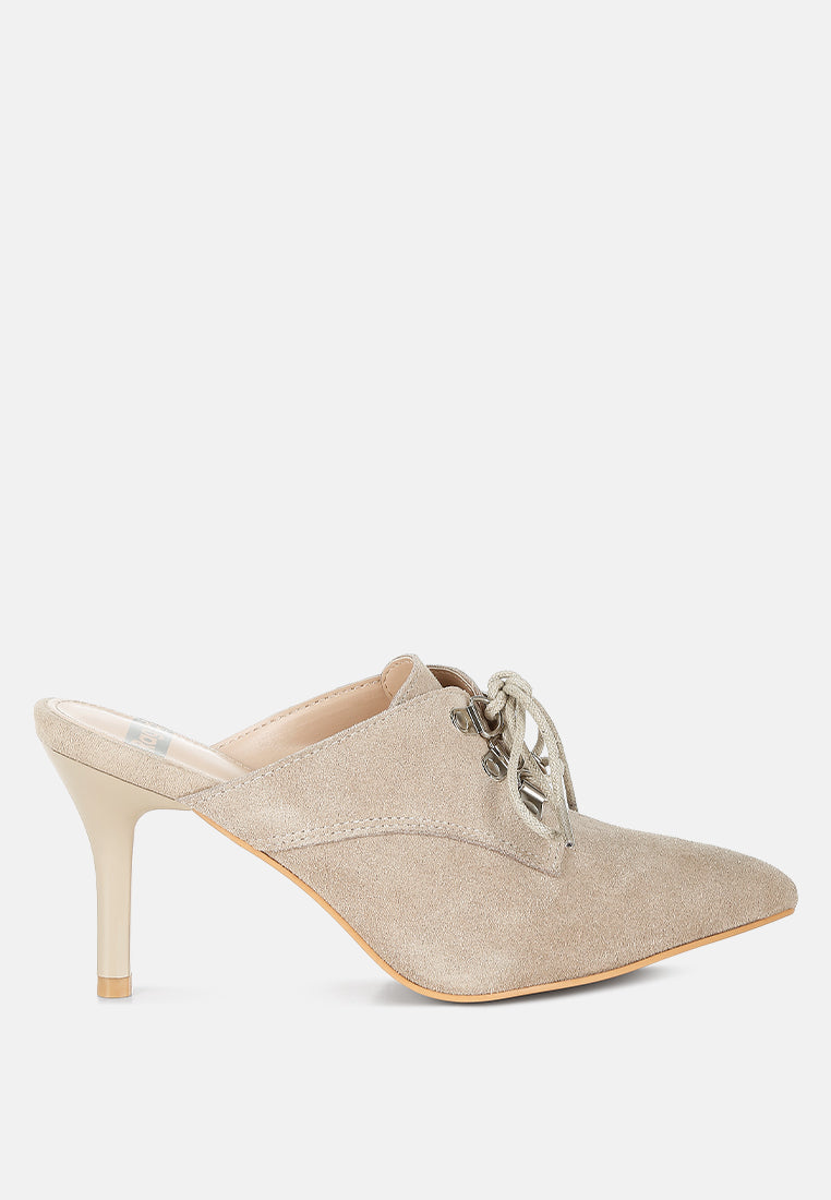 Miladi Genuine Suede Leather Stiletto Mules-0