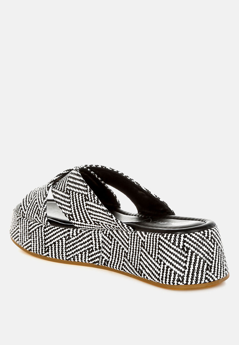 Modura Raffia Flatform Slip Ons-2