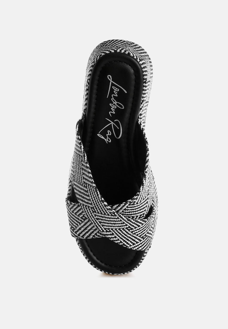 Modura Raffia Flatform Slip Ons-3
