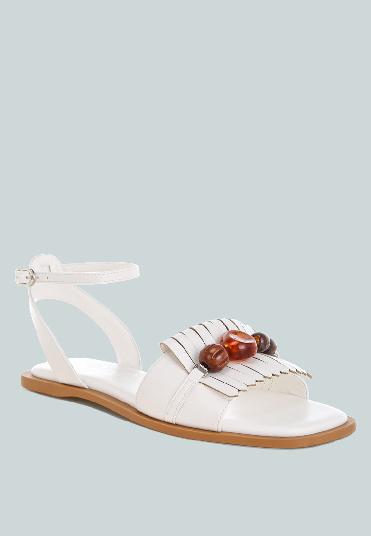 Morgine Beaded Flat Sandals-2