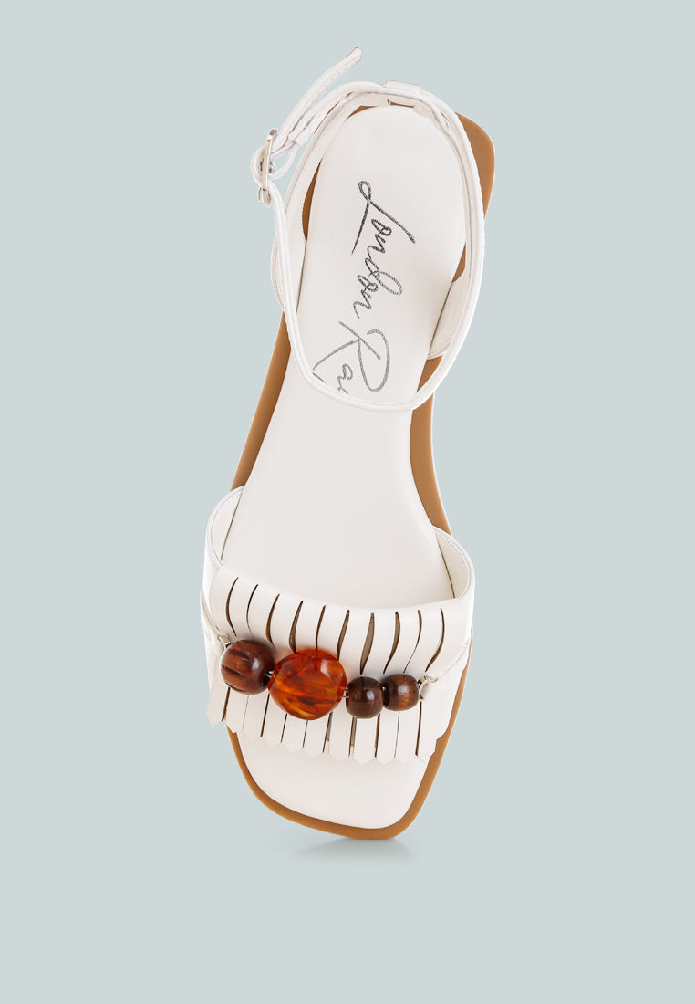 Morgine Beaded Flat Sandals-4