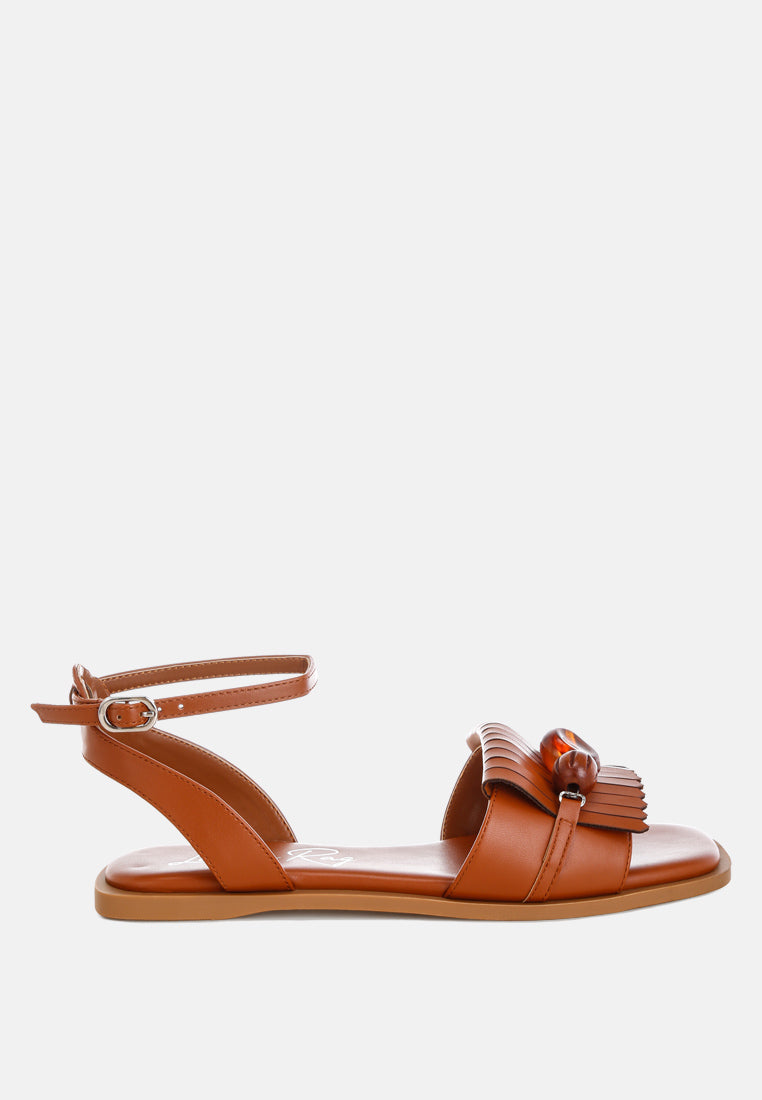 Morgine Beaded Flat Sandals-6