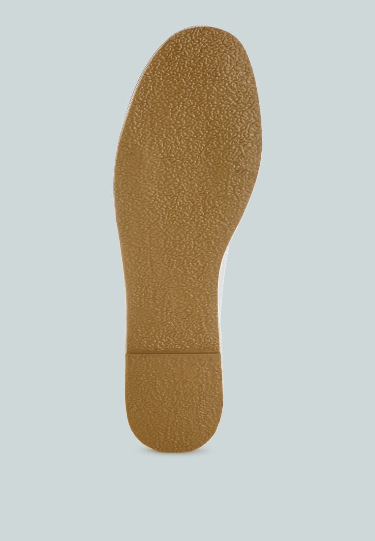 Moshka Round Toe Canvas Slip-On Loafers-4