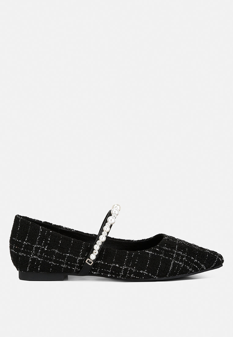 Mowie Tweed Mary Jane Ballet Flats-0