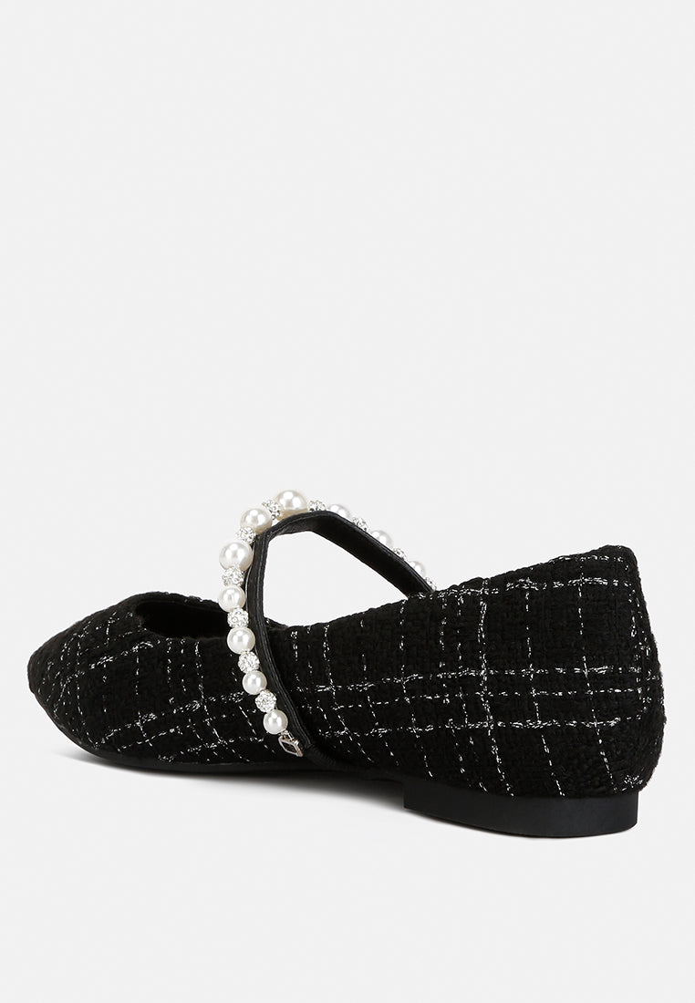 Mowie Tweed Mary Jane Ballet Flats-2