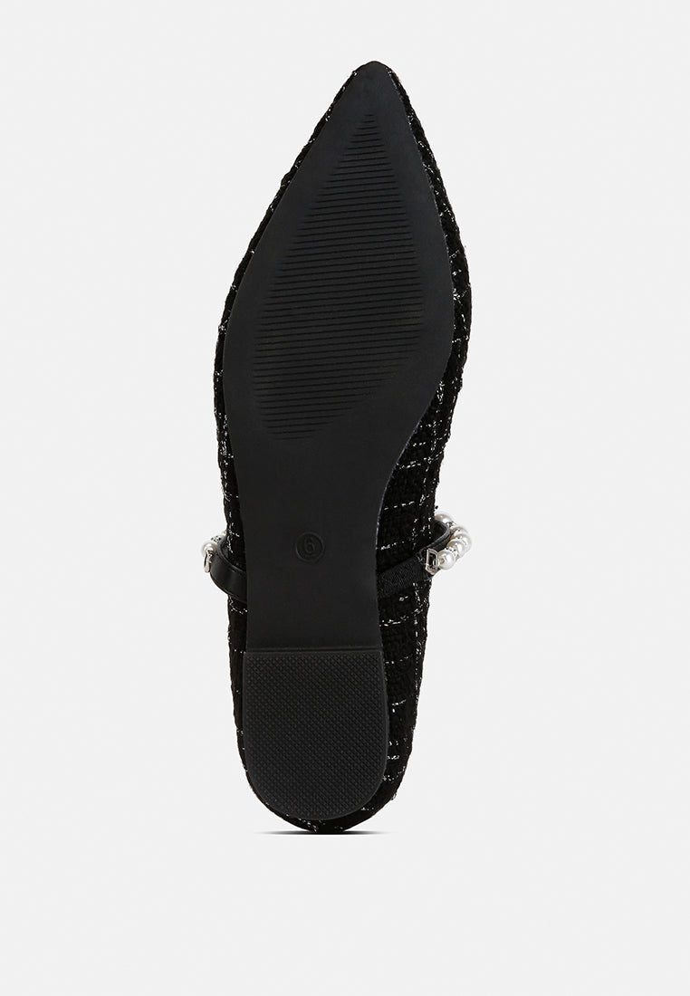 Mowie Tweed Mary Jane Ballet Flats-4