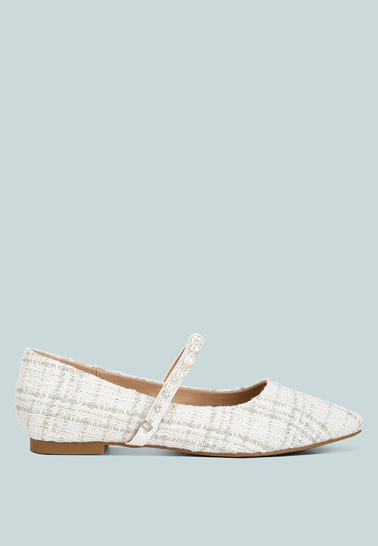 Mowie Tweed Mary Jane Ballet Flats-5