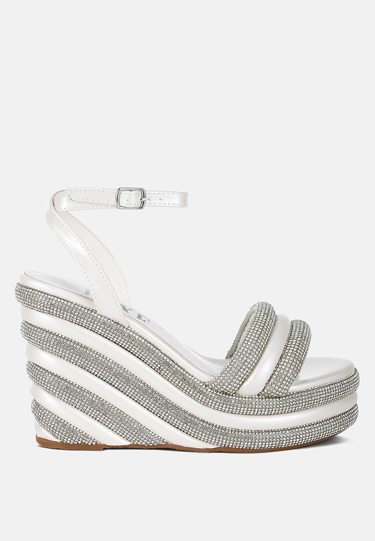 My Bliss Rhinestone Studded Wedge Sandals-5