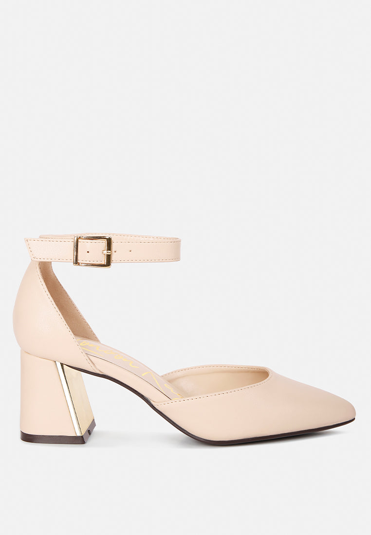 Myla Faux Leather Metallic Sling Heeled Sandals-0