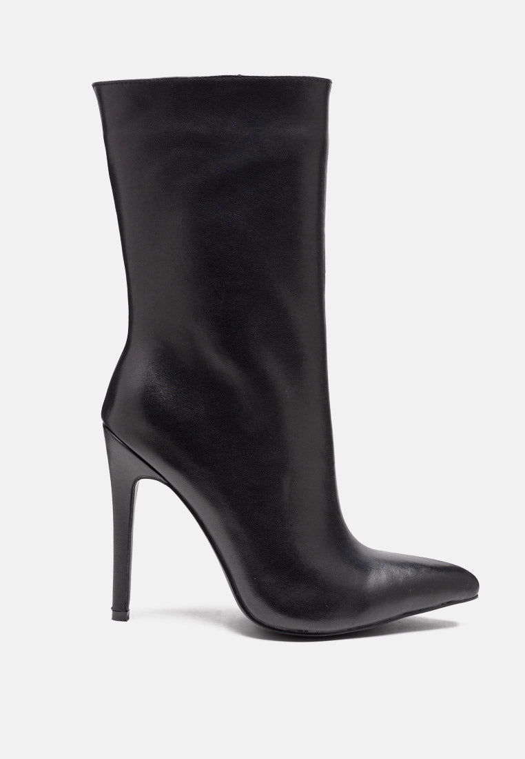 Over The Ankle Leather Stiletto Boot-5