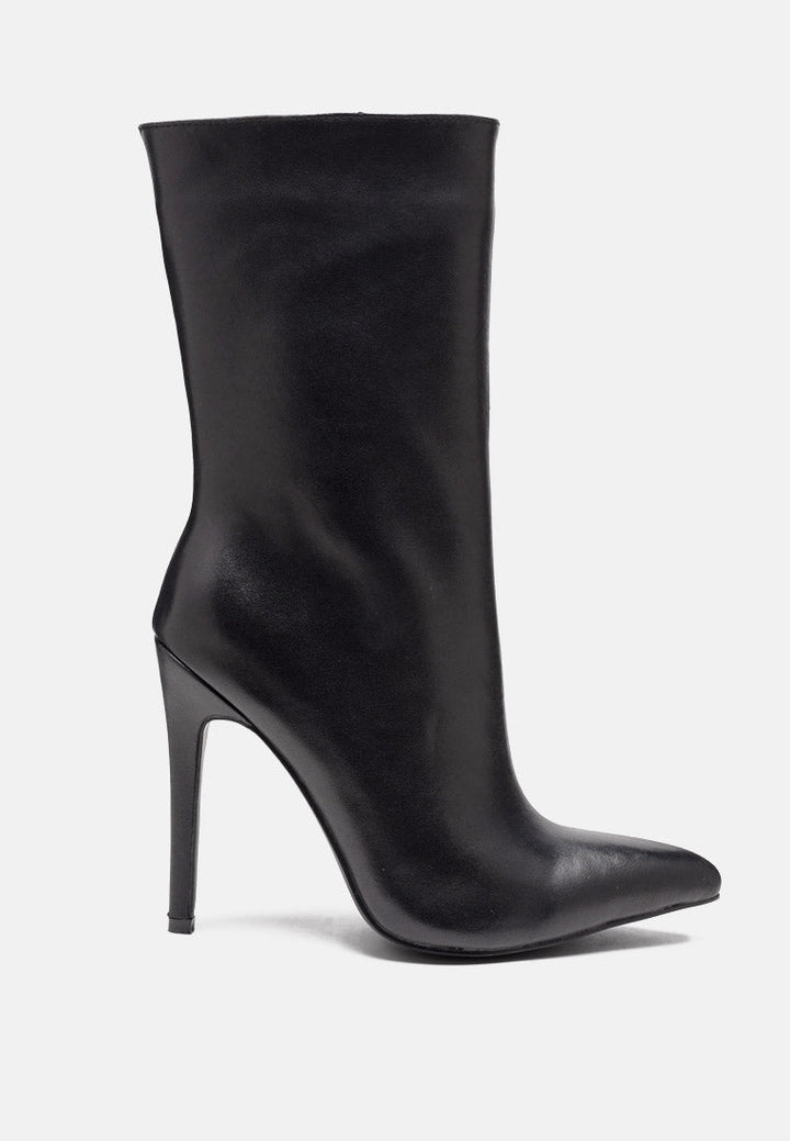 Over The Ankle Leather Stiletto Boot-5
