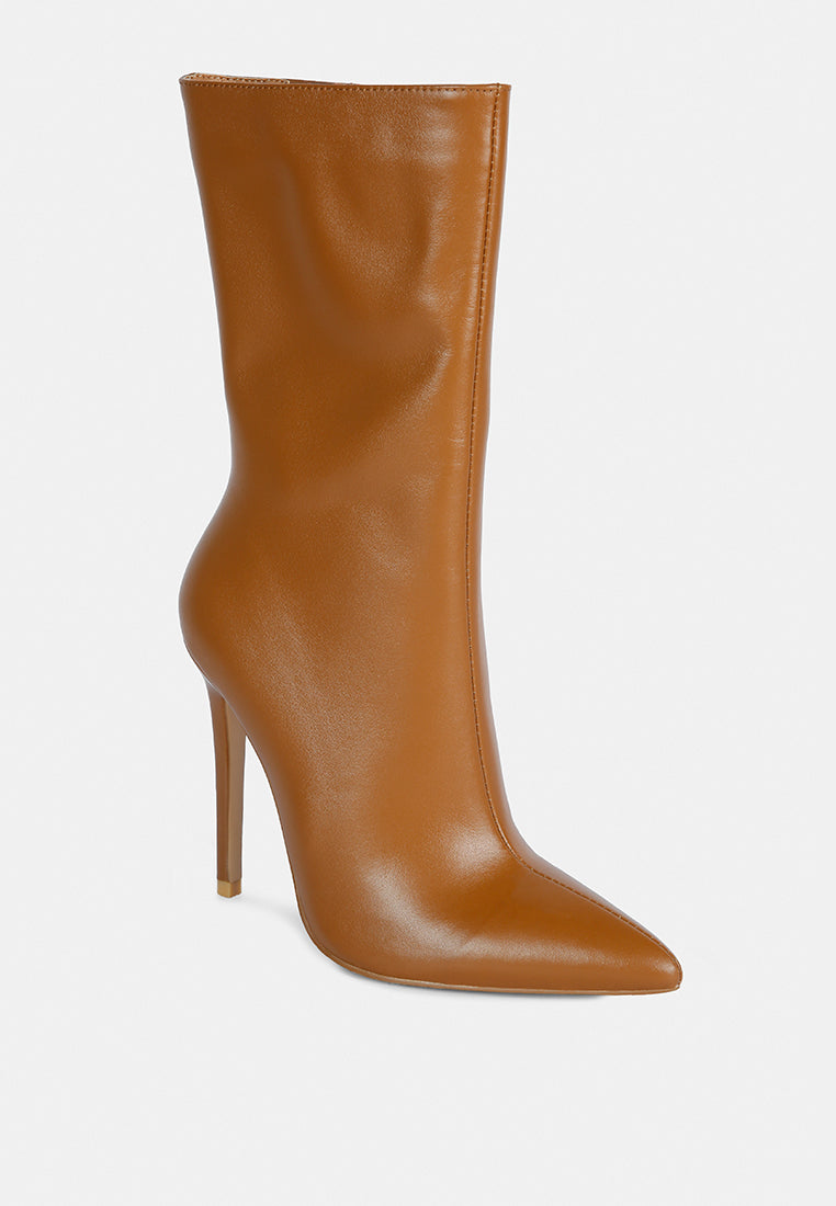 Over The Ankle Leather Stiletto Boot-2