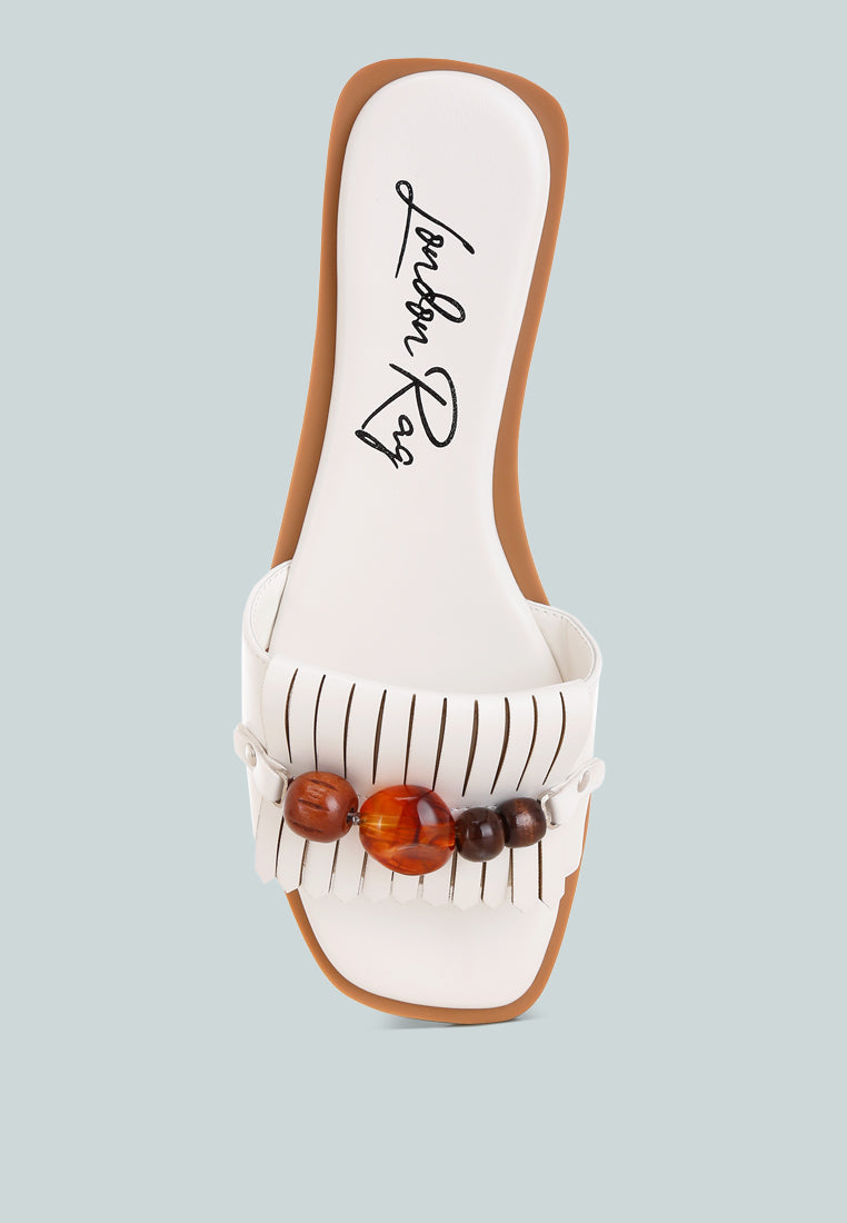 Nakasa Beaded Faux Leather Slip Ons-3
