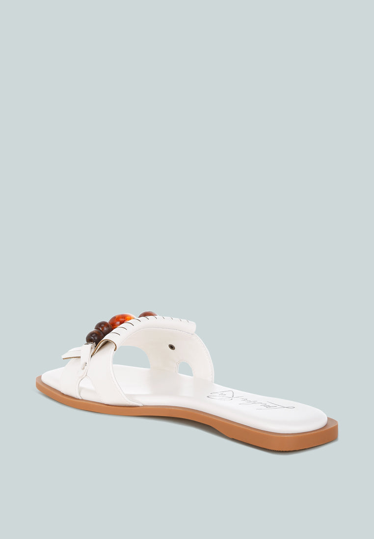 Nakasa Beaded Faux Leather Slip Ons-2