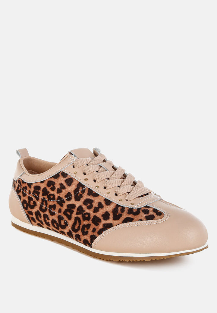 Narati Leopard Print Real Leather Sneakers-1