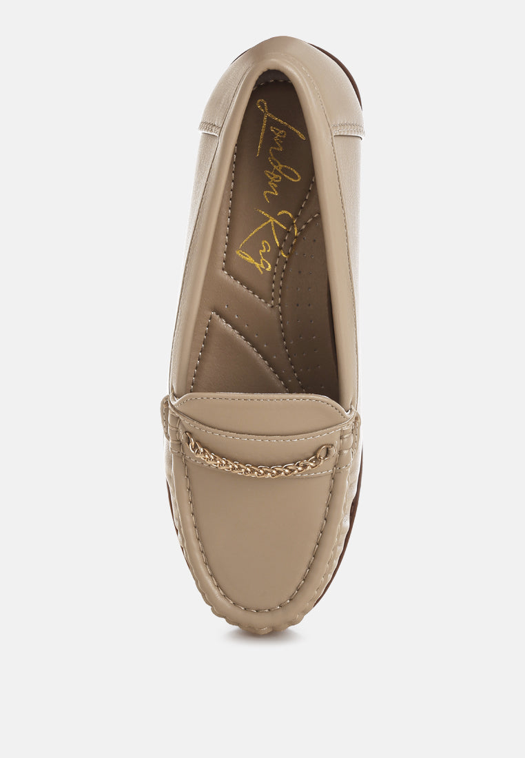 Nemunk Metallic Chain Detail Loafers-4