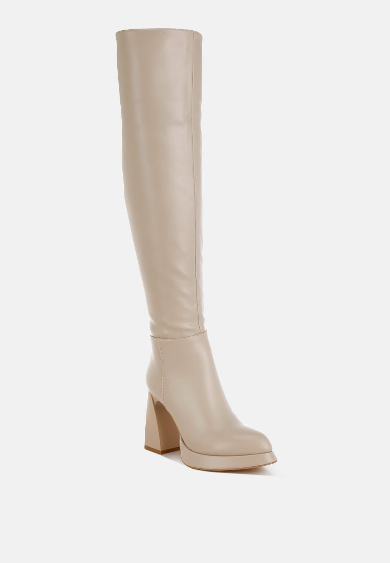 Nenana Faux Leather Knee-High Boots-1