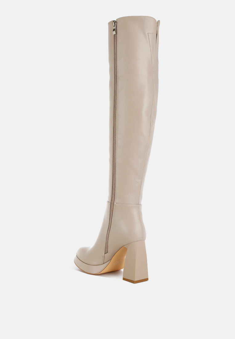 Nenana Faux Leather Knee-High Boots-2
