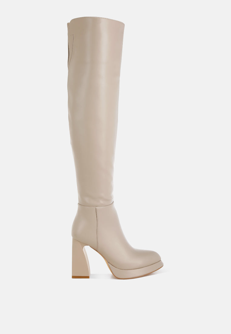 Nenana Faux Leather Knee-High Boots-0