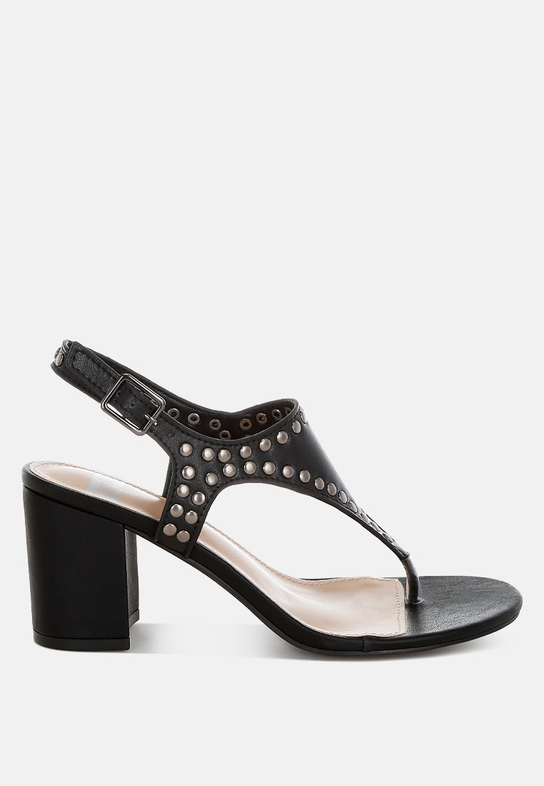 Nerina Studded Genuine Leather Sandals-5