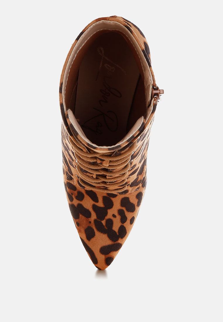 Nesta Leopard Stiletto Heel Lace Up Boots-4