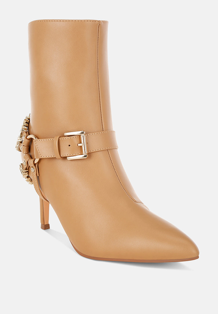 Nicene Harness Detail Stiletto Boots-2