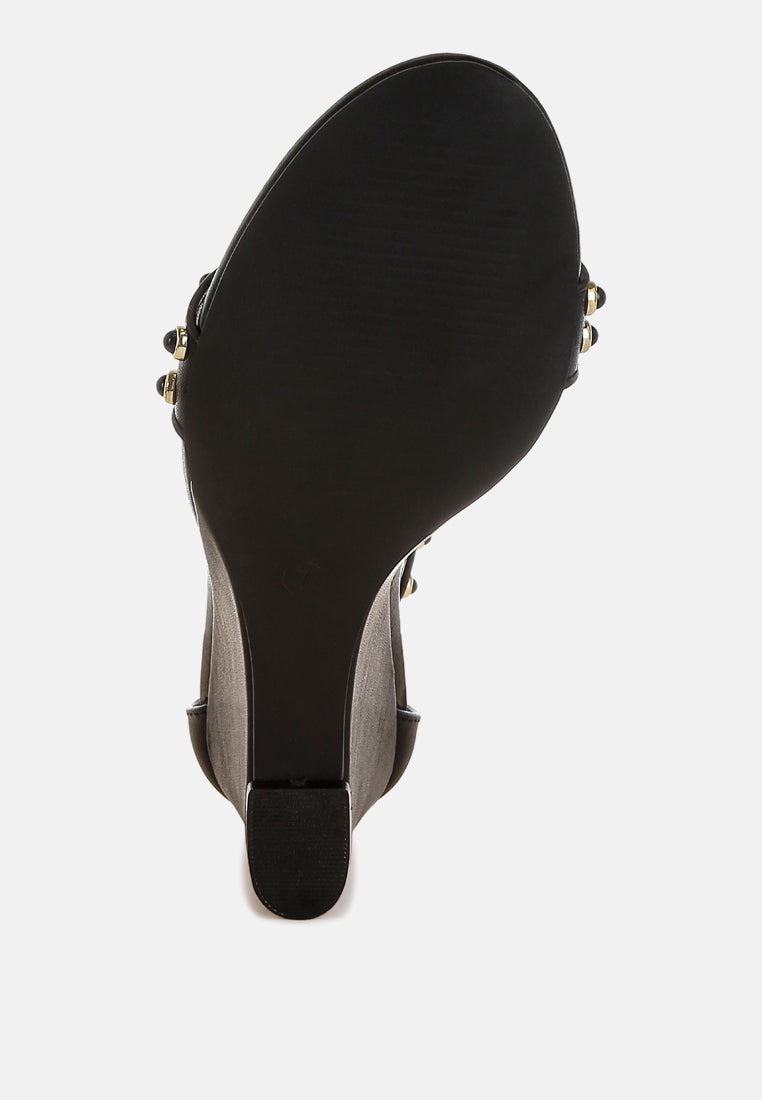 Nidara Studs Embellished Genuine Leather Sandals-4