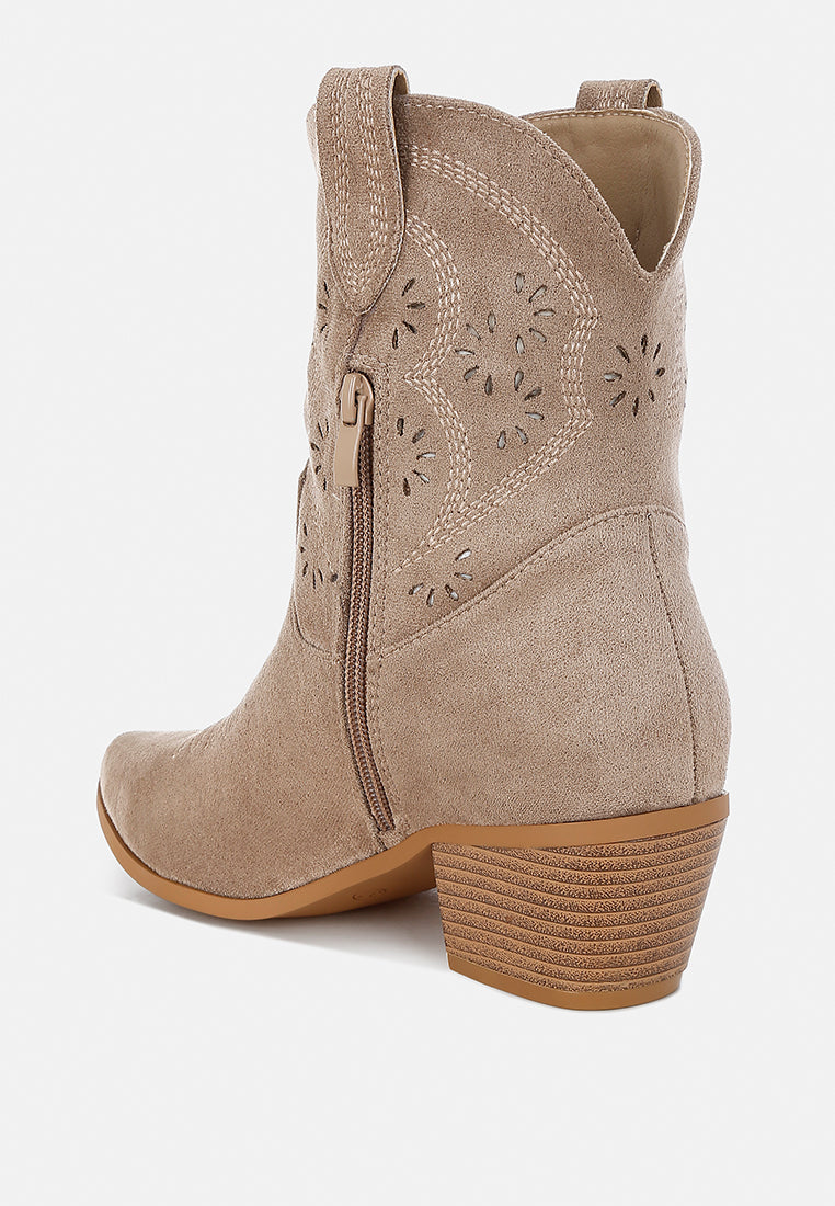 Nigel Cut Out Detail Cowboy Boots-3