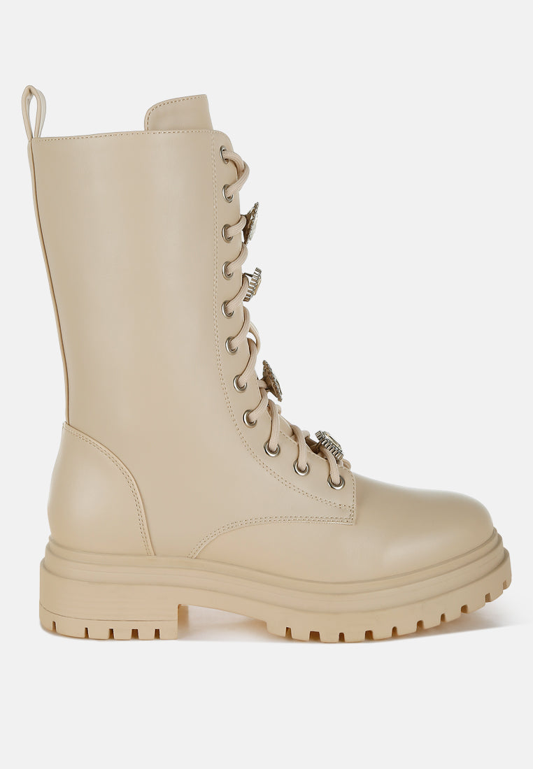 Nimba Rhinestone jewelled Chunky Boots-0