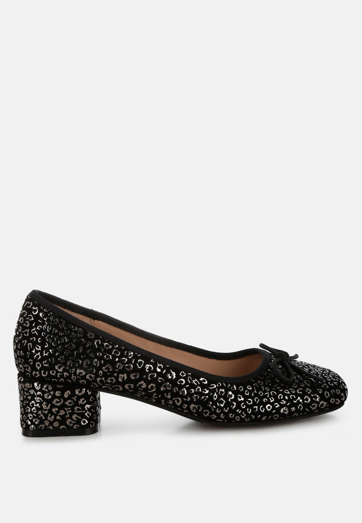 Ningen Leopard Print Block Heel Ballerinas-0
