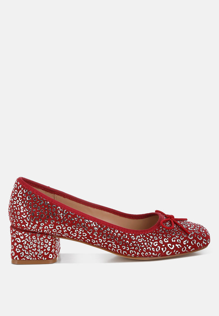 Ningen Leopard Print Block Heel Ballerinas-6