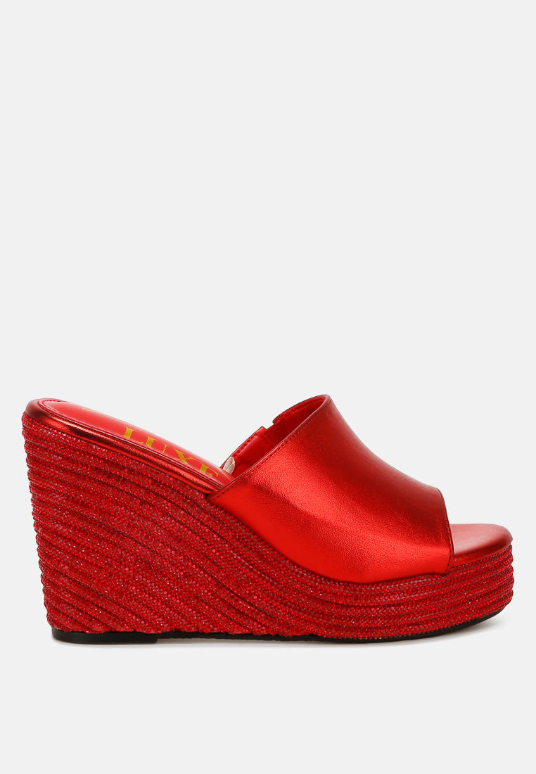 No Filter Wedge Heel Peep Toe Sandals-5