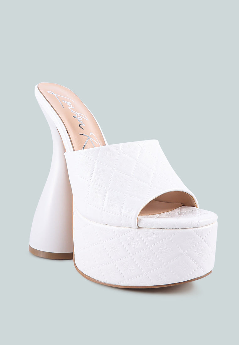 Oomph Quilted Hourglass Heel Platform Sandals-1