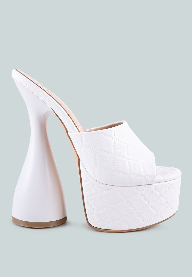 Oomph Quilted Hourglass Heel Platform Sandals-0