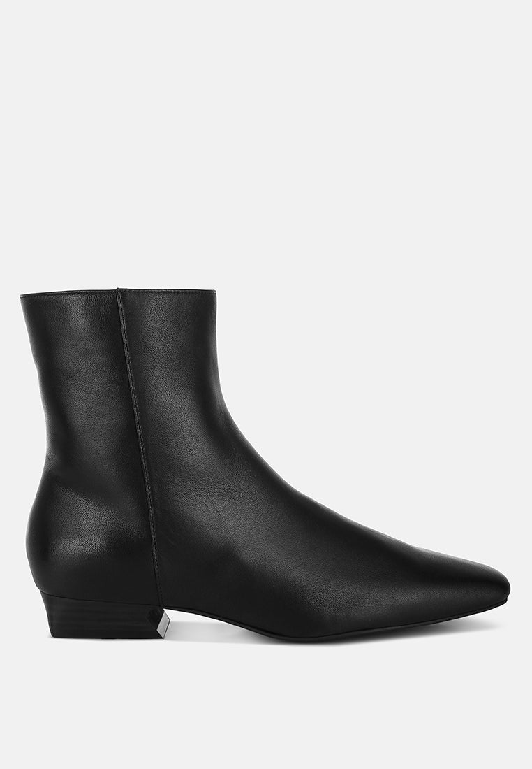 Obita Flared Heel Genuine Leather Boots-2
