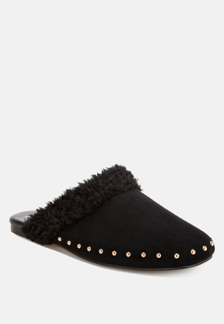 Obsidian Studded Soft Slip-On Mules-1
