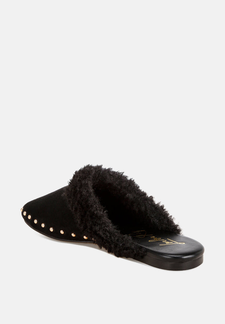 Obsidian Studded Soft Slip-On Mules-2