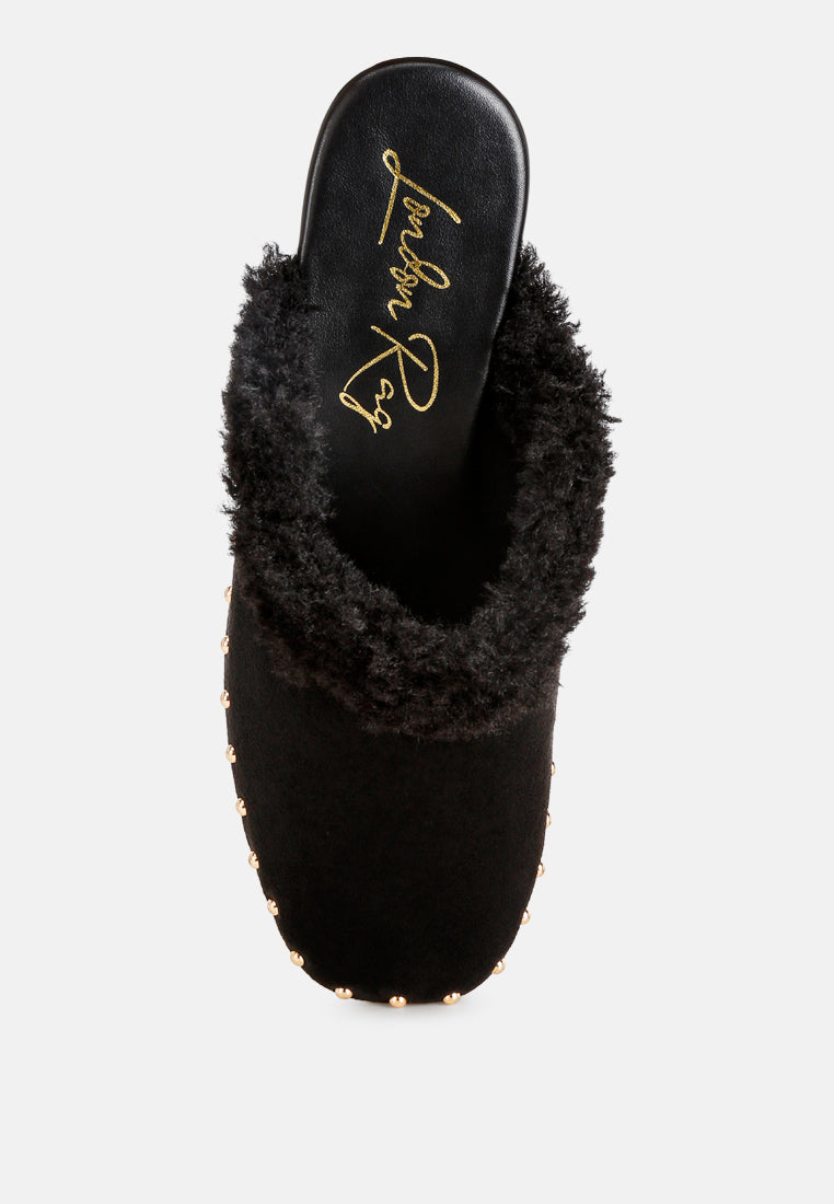 Obsidian Studded Soft Slip-On Mules-3