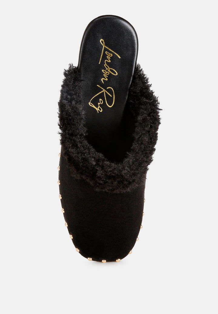 Obsidian Studded Soft Slip-On Mules-3