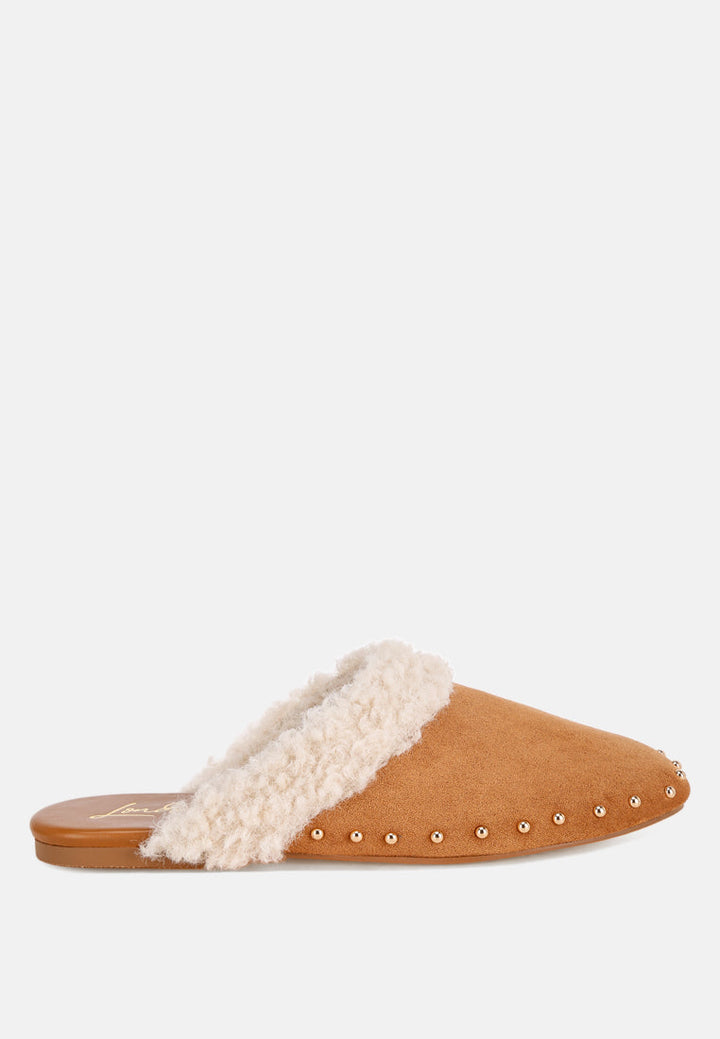 Obsidian Studded Soft Slip-On Mules-5