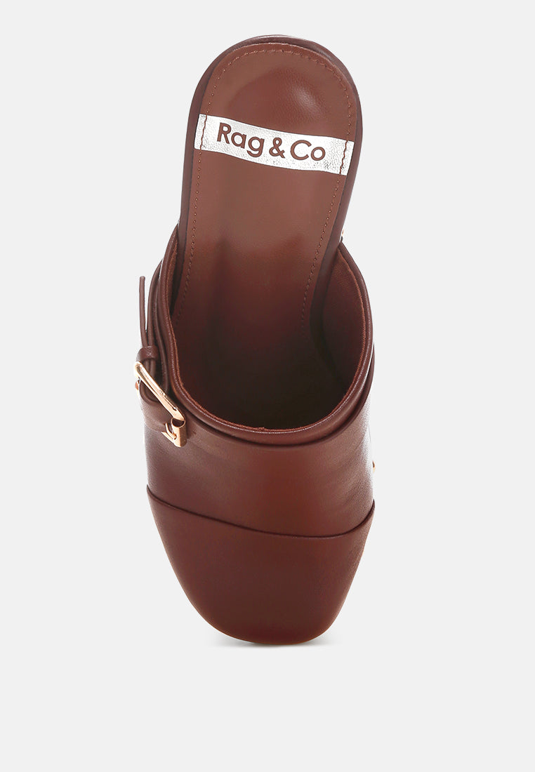 Octave Closed Square Toe Heel Mules-3