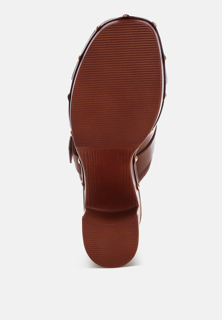 Octave Closed Square Toe Heel Mules-4