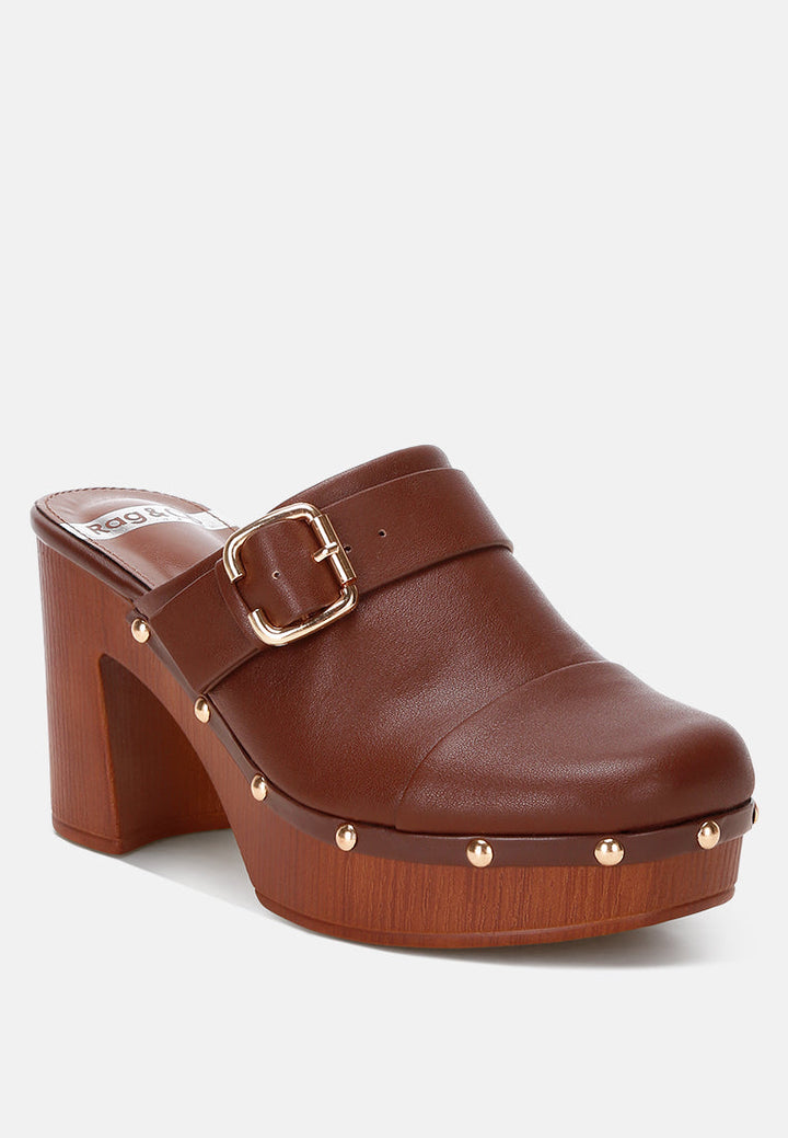 Octave Closed Square Toe Heel Mules-1