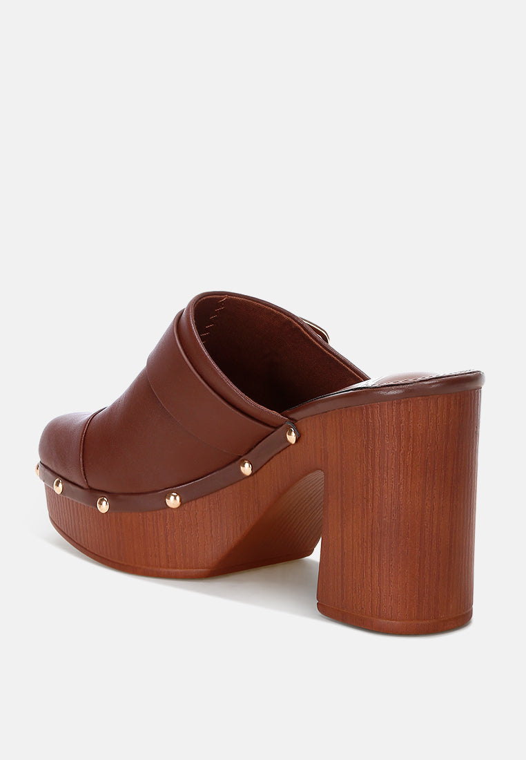 Octave Closed Square Toe Heel Mules-2